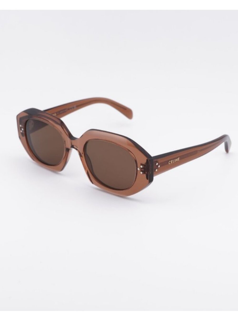 Celine CL40319I 48E Sunglasses Shiny Brown Square Frame, Brown Lenses